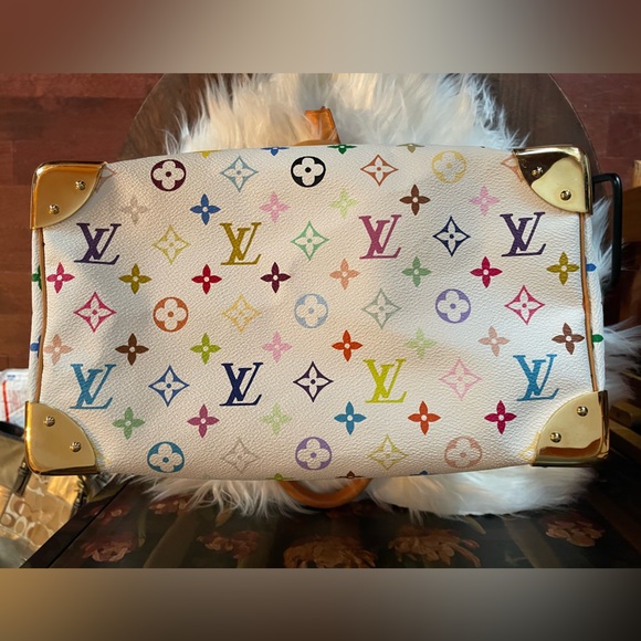 AUTHENTIC LOUIS VUITTON WHITE MULTICOLOR SPEEDY IN EXCELLENT CONDITION.. - Picture 6 of 10